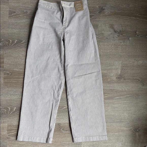 NEW Madewell Emmett Wide-Leg Crop Pant Yarn-Dyed Stripe: Welt Pocket Edition 23 - Picture 2 of 12